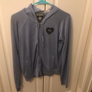 Lrg blue Victoria's Secret PINK zip up hoodie